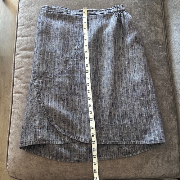 Vintage FLAX by Jeanne Engelhart 90s Linen Asymmetrical Gray Mini Skirt Small - Picture 7 of 10